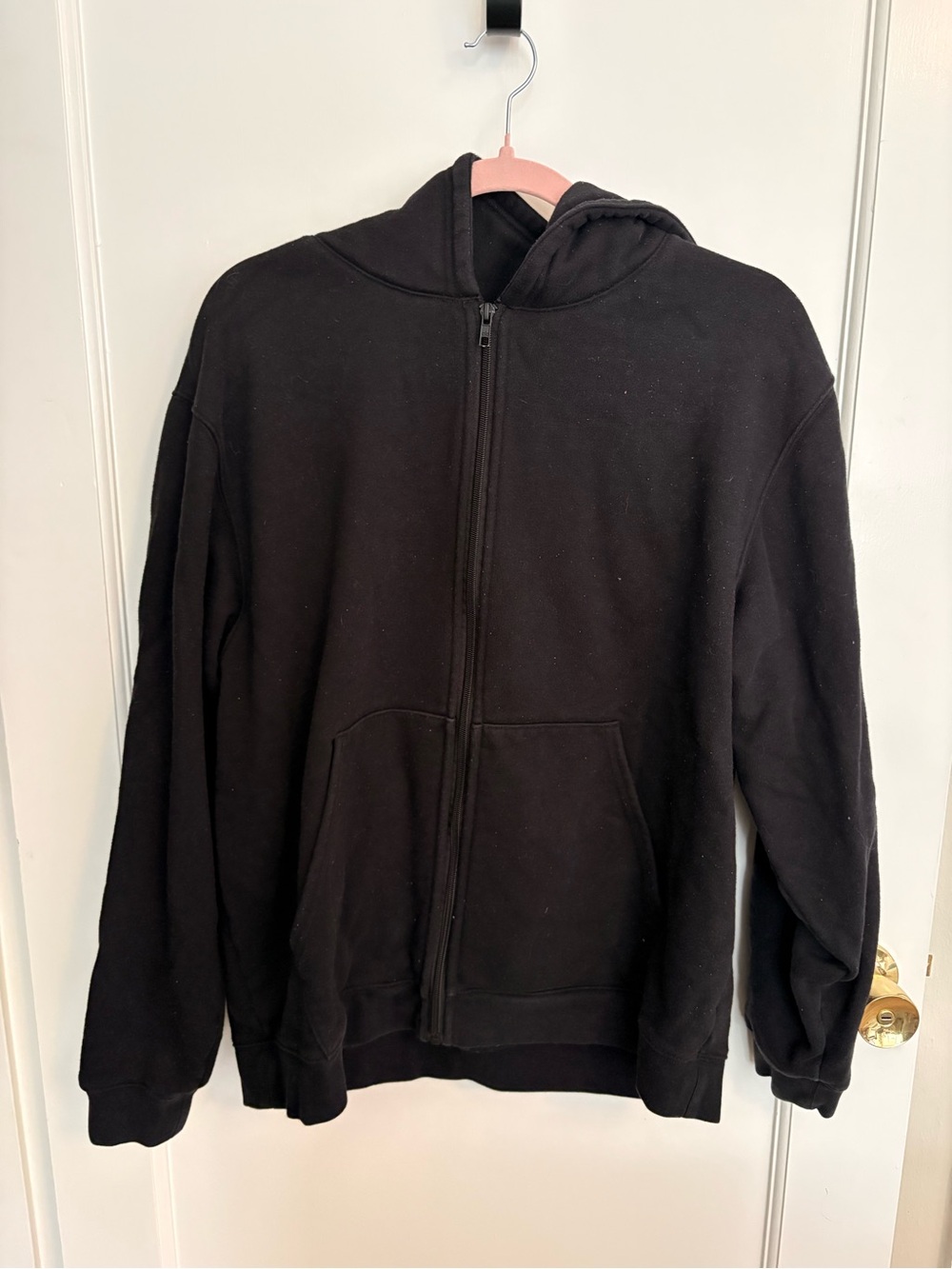 ALO Yoga Renown Heavy Weight Black Full-Zip Hooded Sweatshirt